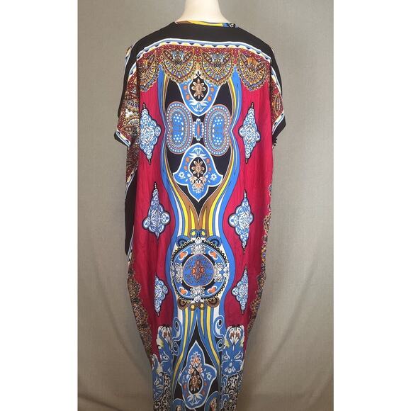 Kraton Mas Hadiputra Gemilang Batik Kaftan Modest No Side Slit House Dress Mumu - Picture 5 of 9